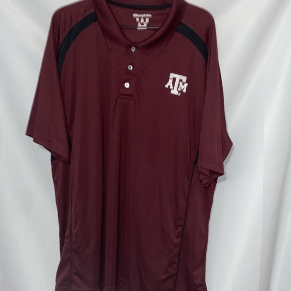 Champion Elite TEXAS A&M Polo Shirt size 2XL Performance Athletic Wine/Black - Picture 6 of 13